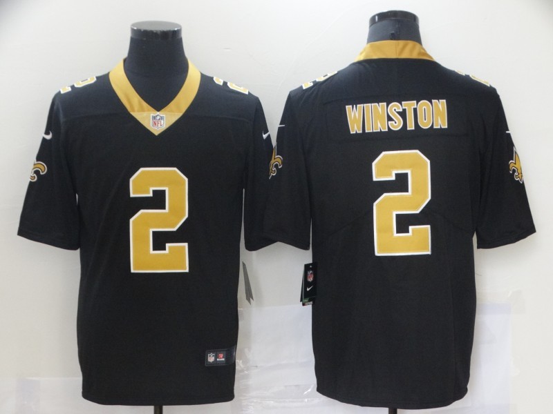 Men's New Orleans Saints Jameis Winston #2 Black Jersey